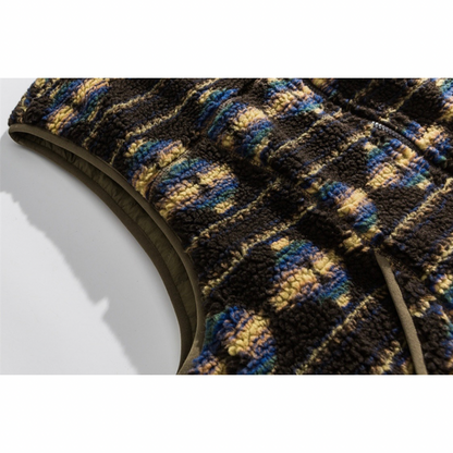 リバーシブル　ウェーブキルト＆フリース　ベスト　N819