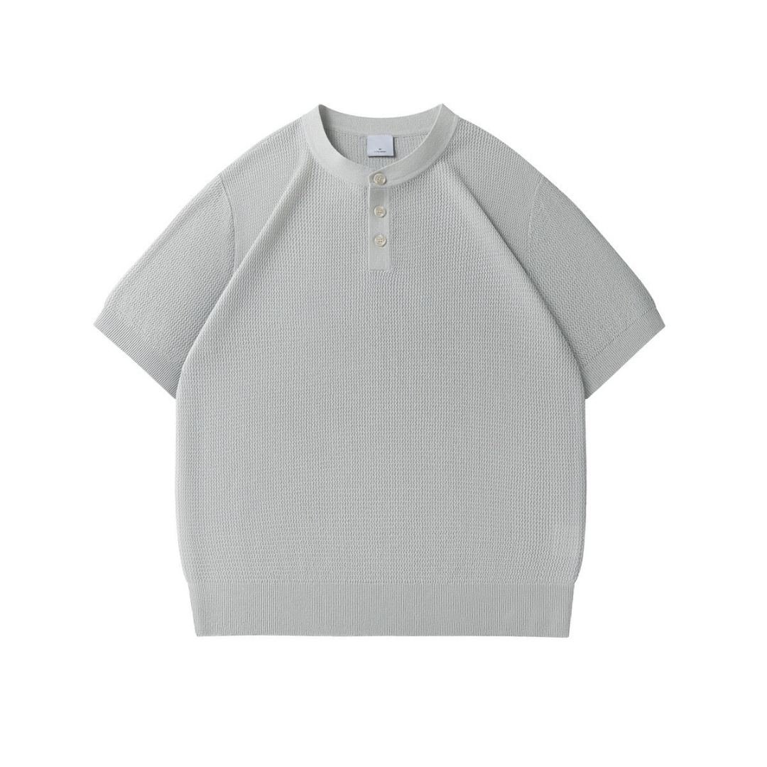 リヨセルリネン　ヘンリーネック　半袖Tシャツ　N1561