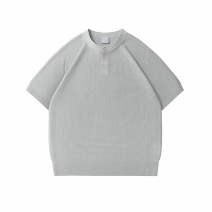 リヨセルリネン　ヘンリーネック　半袖Tシャツ　N1561