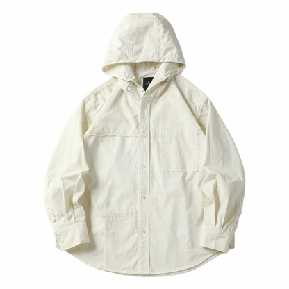 パッチワーク　フード　シャツジャケット　N1262