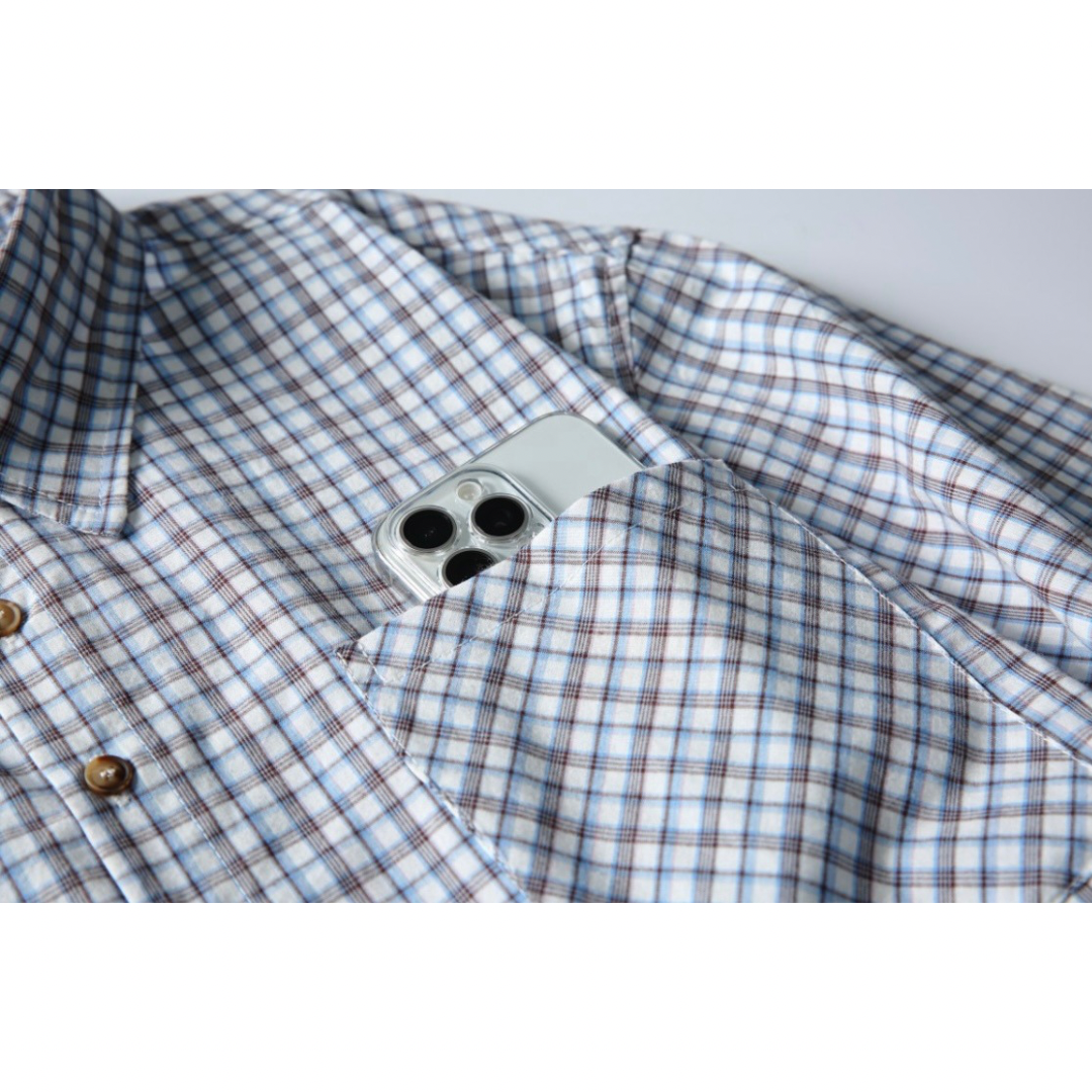 トラディショナルチェック　ブロードシャツ　N1059