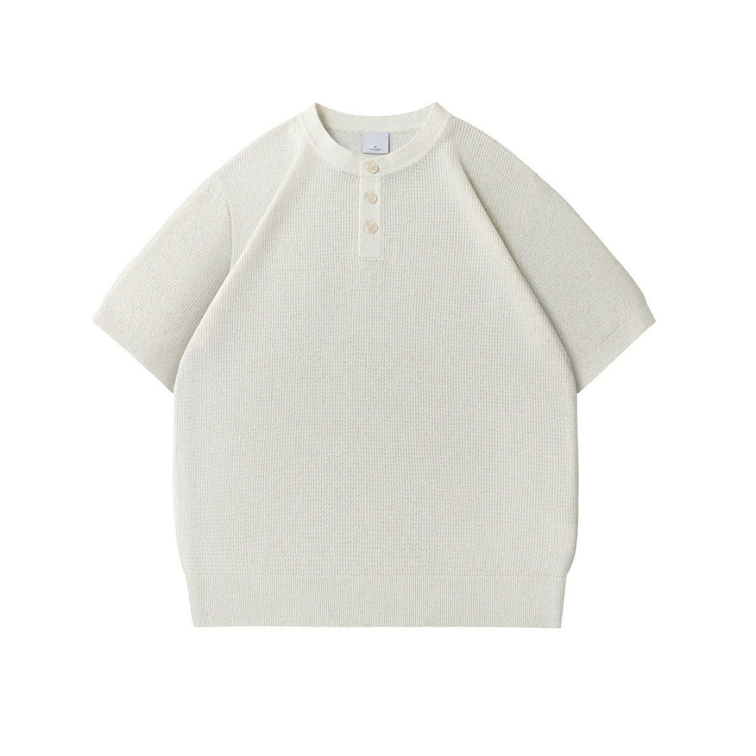 リヨセルリネン　ヘンリーネック　半袖Tシャツ　N1561