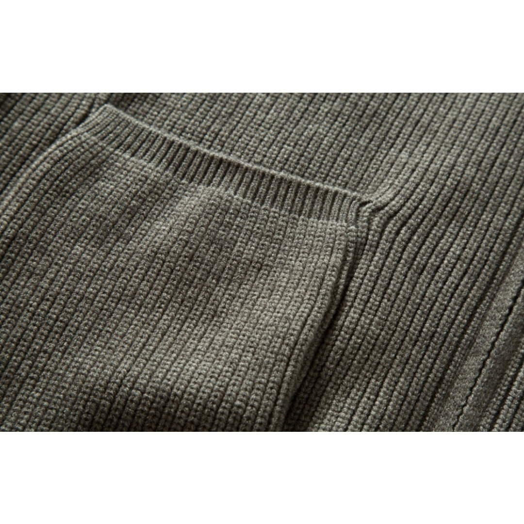 リブニット　スタンドカラー　ジップカーディガン　N891