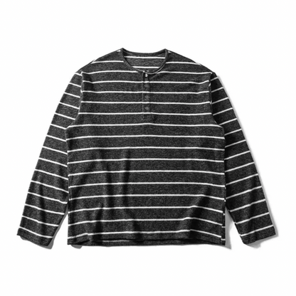 ヘンリーネック　ボーダー　長袖Ｔシャツ　N1223