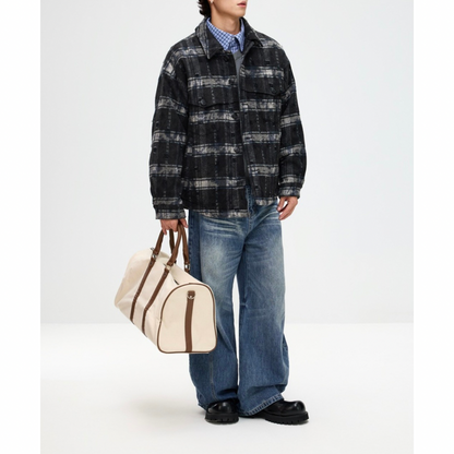 フェードダイ　チェック　シャツジャケット　N1006