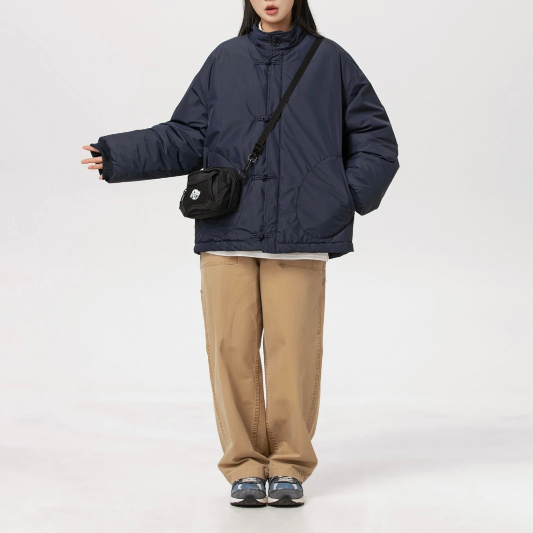 パテッド　チャイナボタン　スタンドカラージャケット　N981