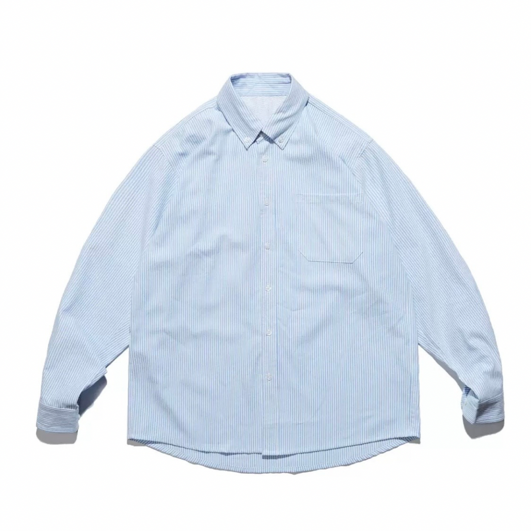 Cotton-Poly London Stripe Shirt N1268 ライトブルー