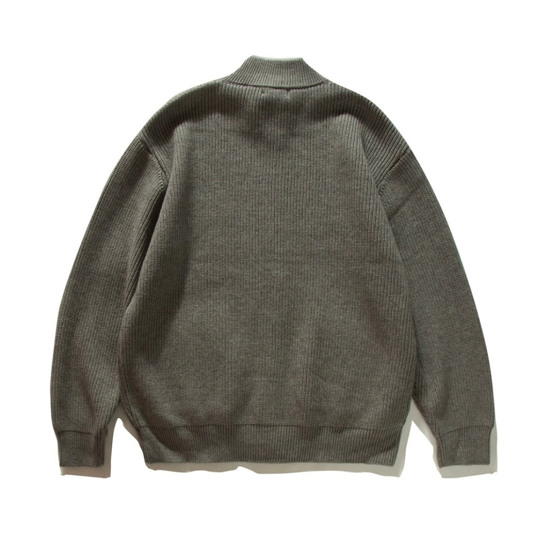 リブニット　スタンドカラー　ジップカーディガン　N891