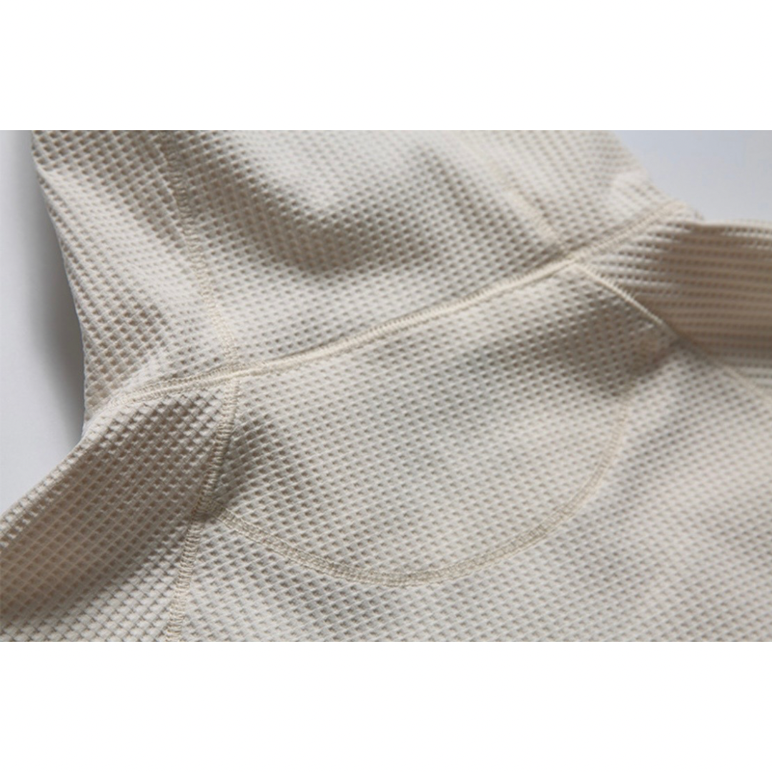 速乾ワッフル　ハイネックフード　長袖Ｔシャツ　N1233