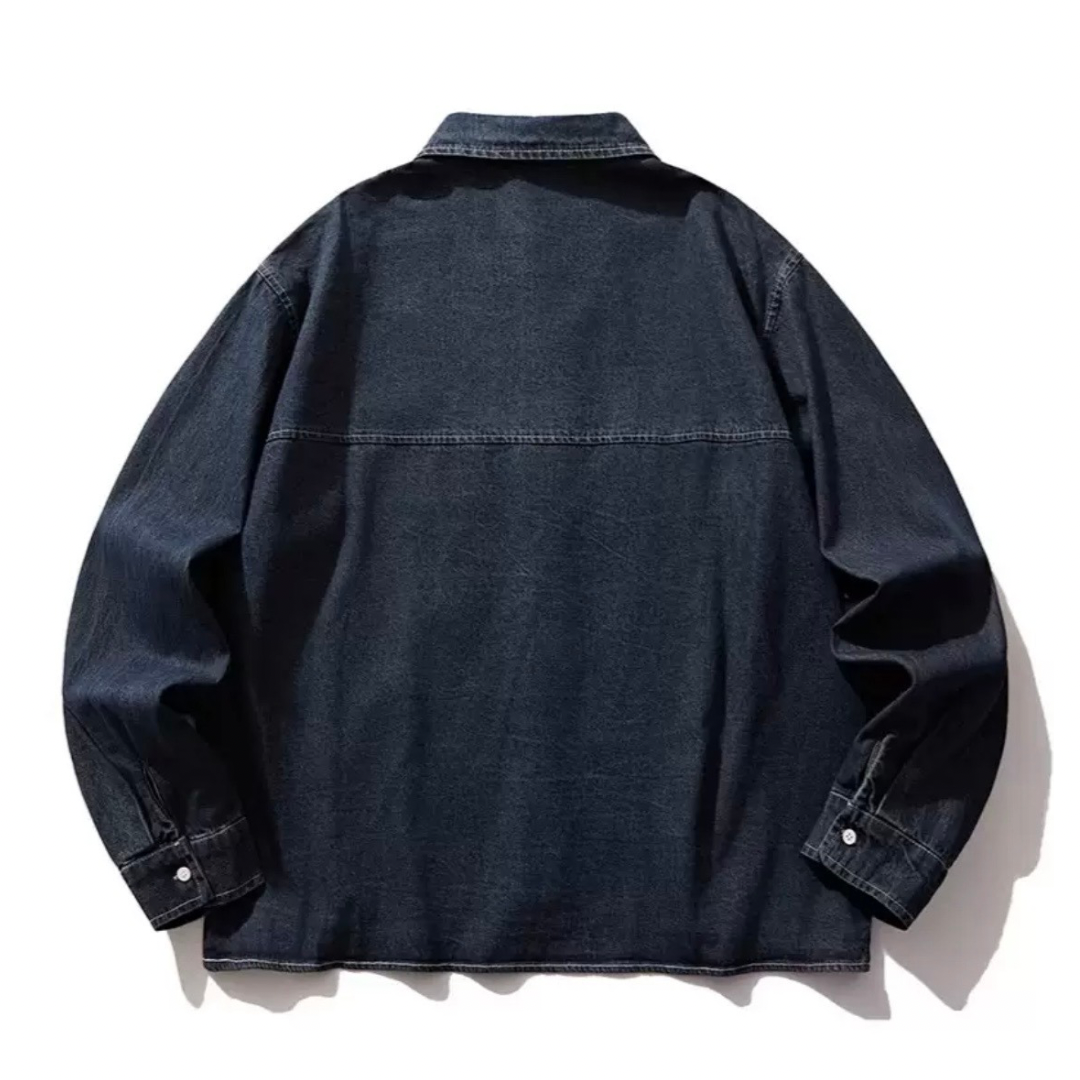 コットンポリ　センターライン　デニムシャツ　N1209