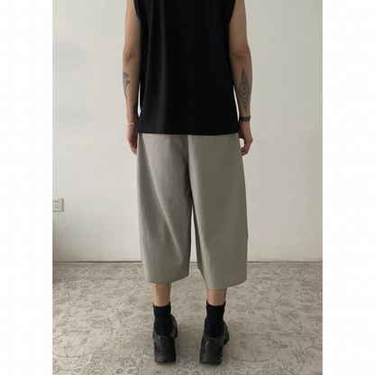 カットオフ　ストレッチ　ワイドクロップドパンツ　N509