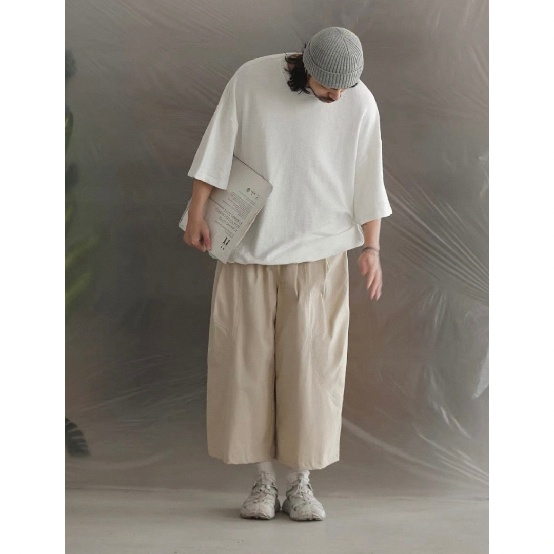 オーバーサイズ　ストレッチ　5分袖　Tシャツ　N1489