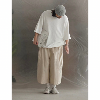 オーバーサイズ　ストレッチ　5分袖　Tシャツ　N1489