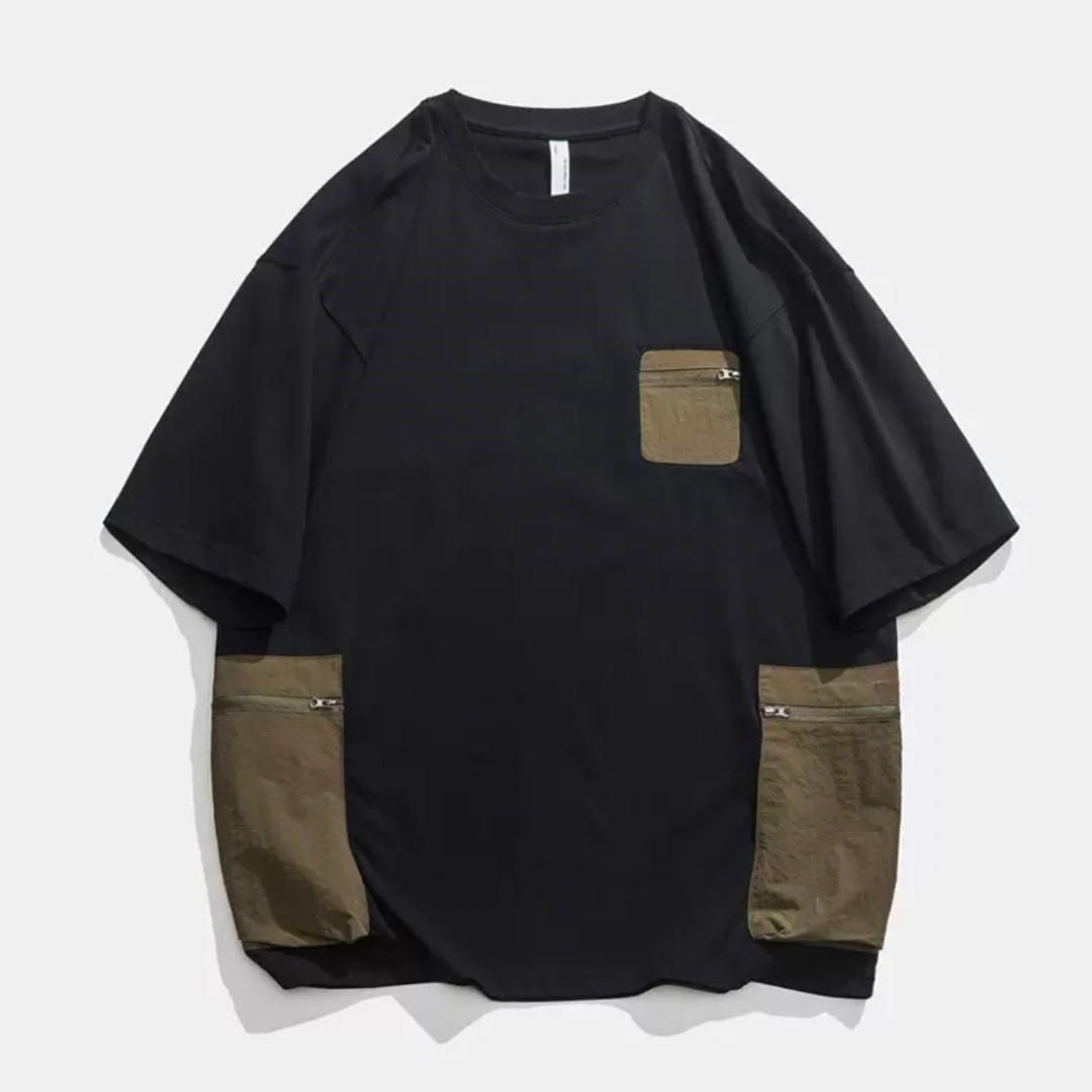 バイカラー　ポケット付き　Tシャツ　N1238