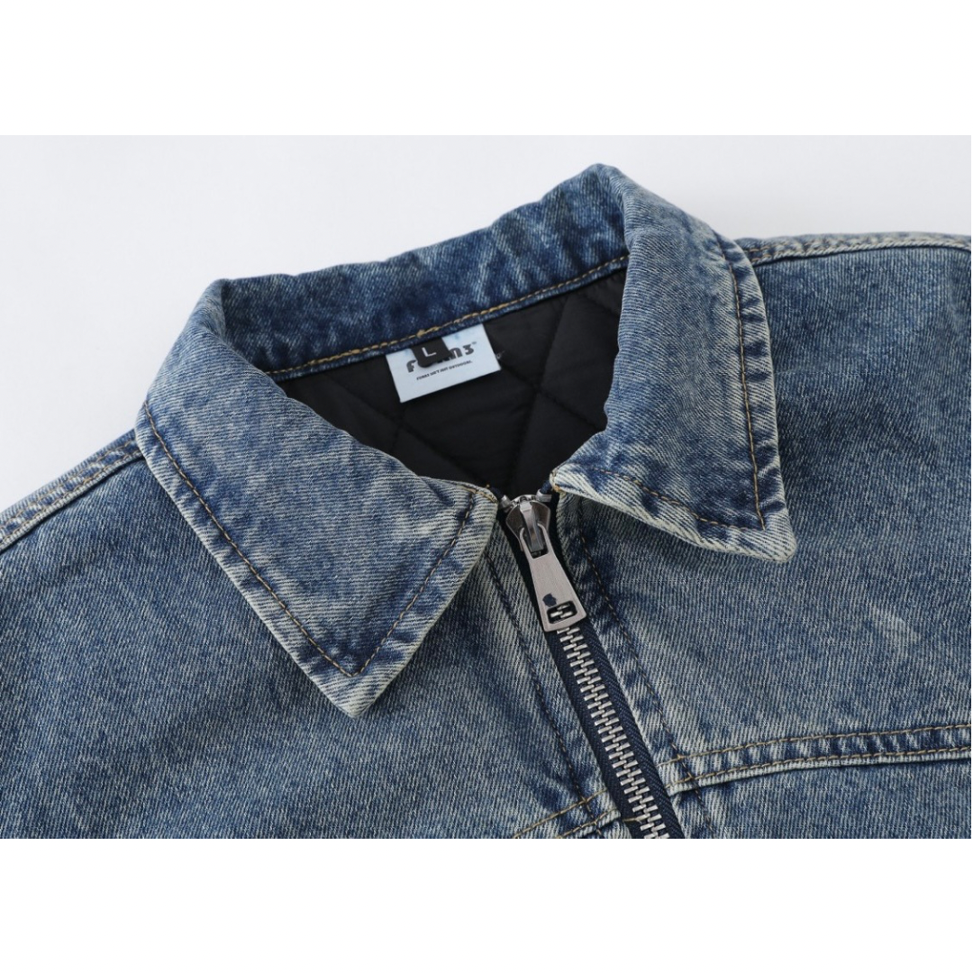 ライナーキルティング　ウォッシュデニム　ジップジャケット　N890