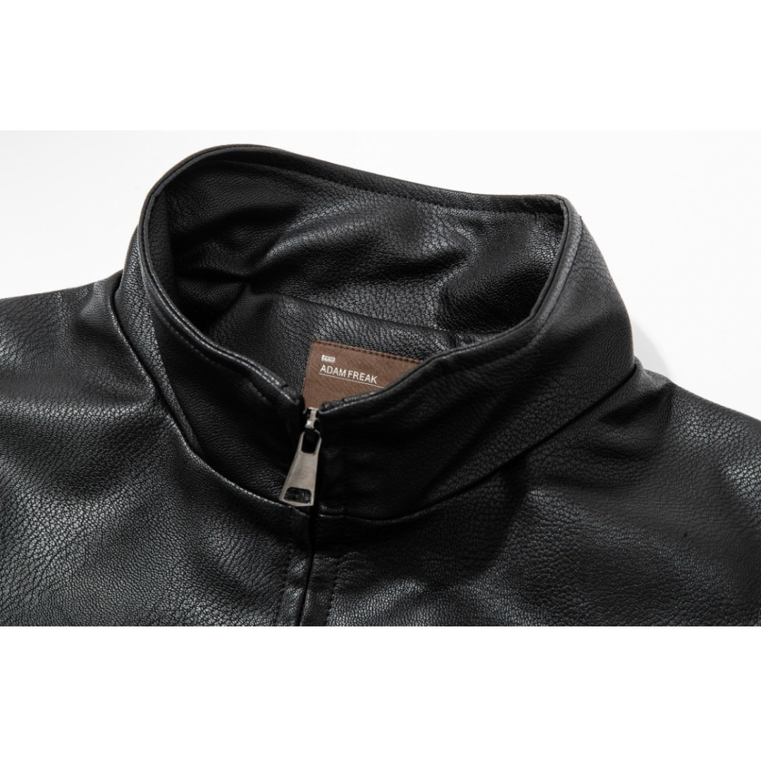 PUレザー　スタンドカラージャケット　N913