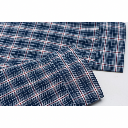 マイクロブルーチェック　ブロードシャツ　N1053