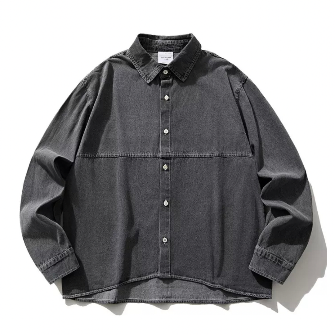 コットンポリ　センターライン　デニムシャツ　N1209