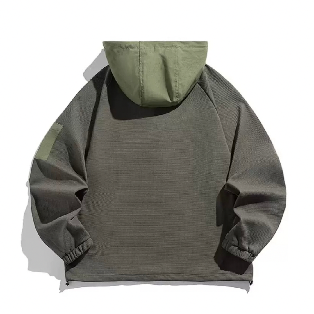 ストレッチ　コンビワッフル　長袖Tシャツ　N1218