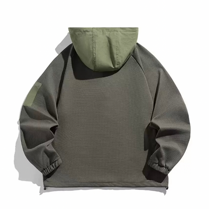 ストレッチ　コンビワッフル　長袖Tシャツ　N1218