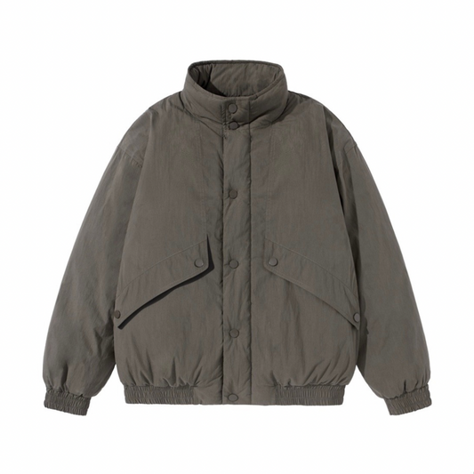 パテッド　ミニマル　スタンドカラージャケット　N977