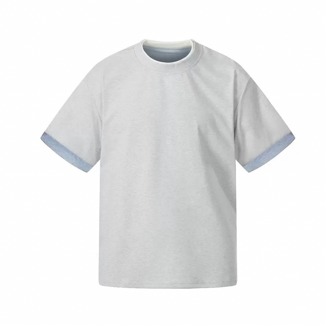 Cotton-Poly Bi-Color Hem T-Shirt N1591 ライトグレー