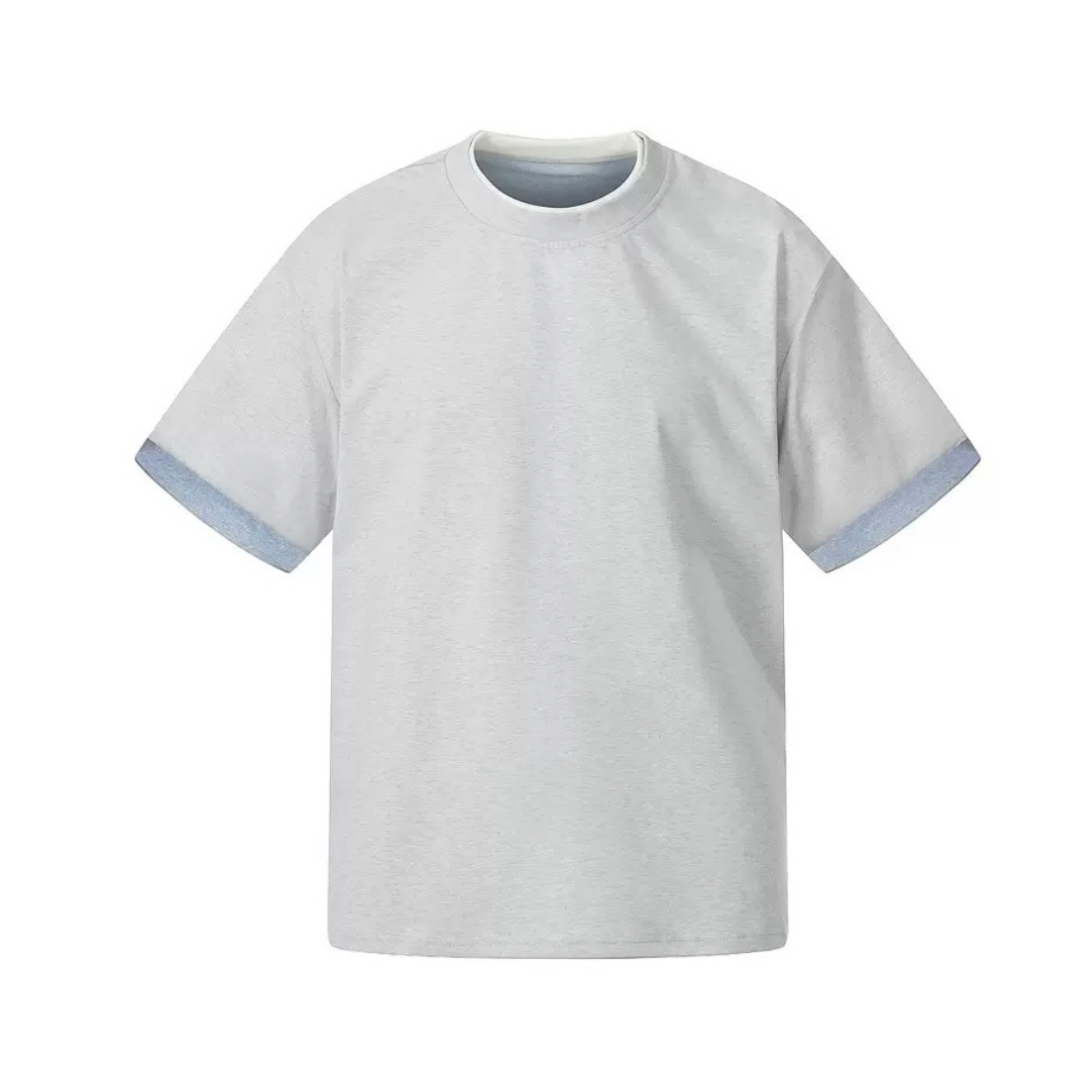 コットンポリ　バイカラーヘム　Tシャツ　N1591