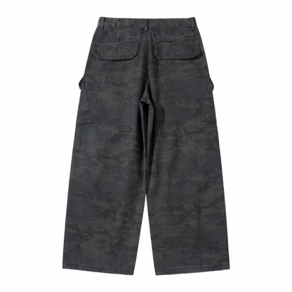 カモフラージュ　ダーティウォッシュ　ワイドパンツ　N1057