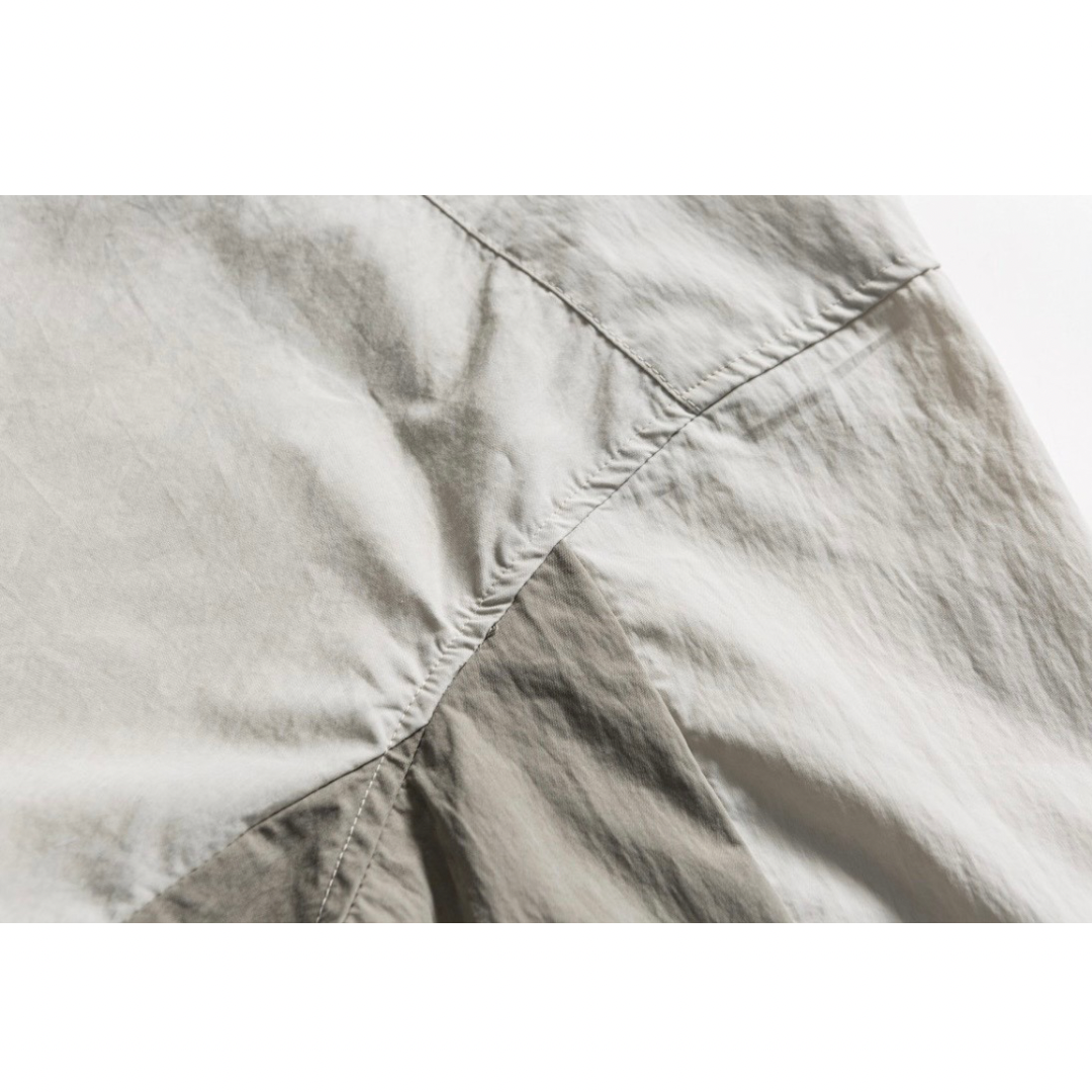 コットンナイロン　バイカラー　ポケット付き　シャツジャケット　N1235