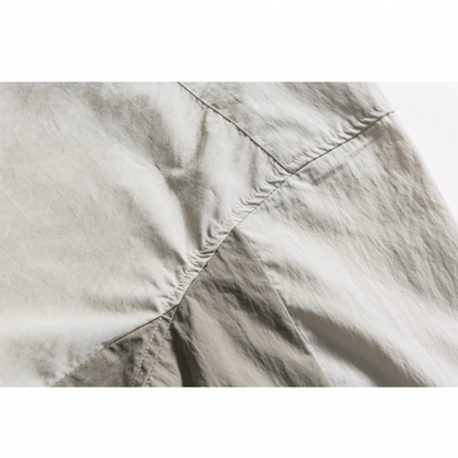 コットンナイロン　バイカラー　ポケット付き　シャツジャケット　N1235