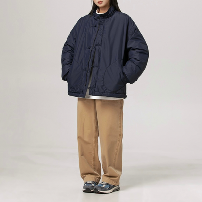 パテッド　チャイナボタン　スタンドカラージャケット　N981