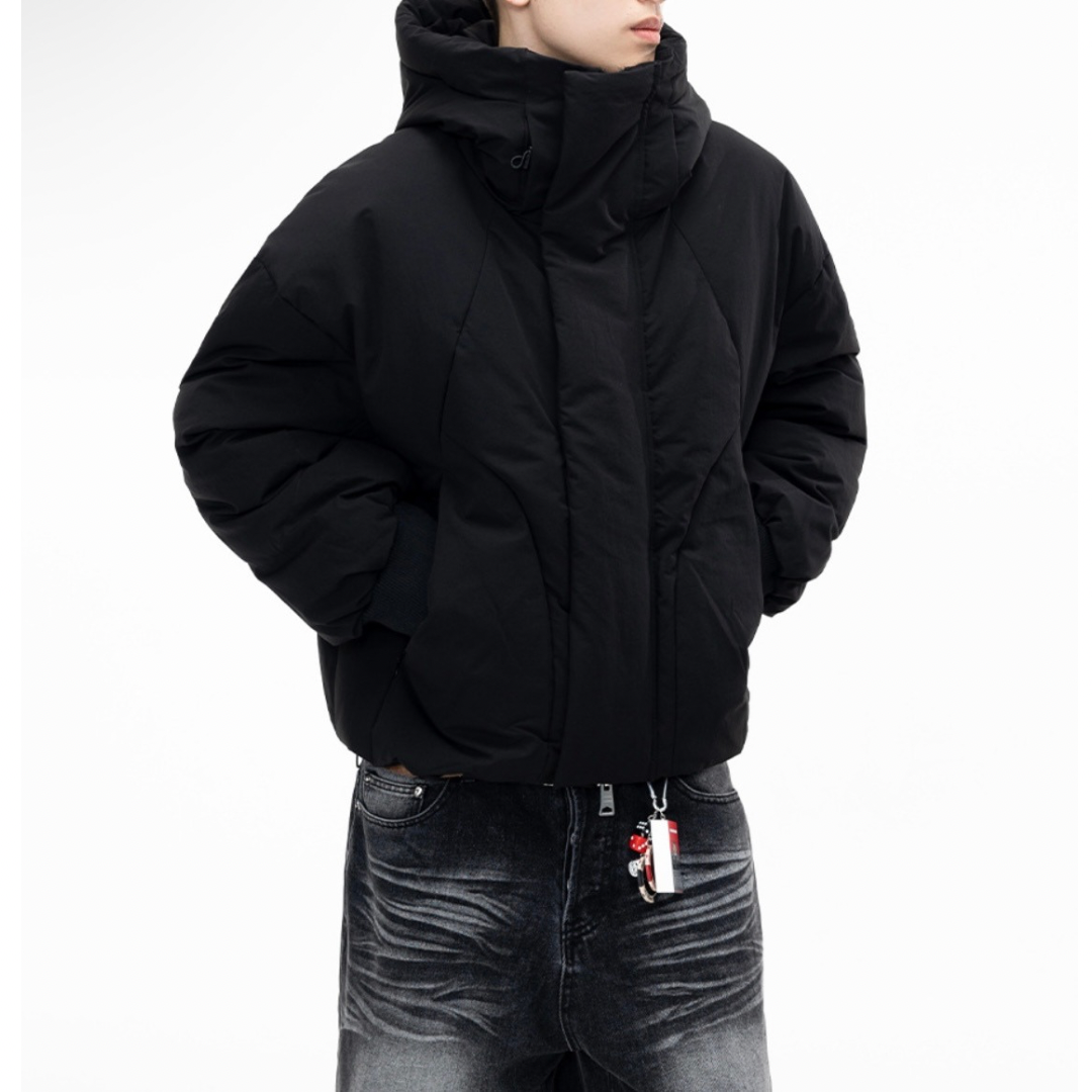 ホワイトダウン　変形パターン　フードジャケット　N915