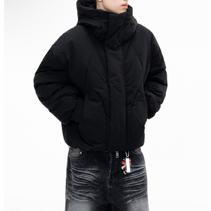 ホワイトダウン　変形パターン　フードジャケット　N915