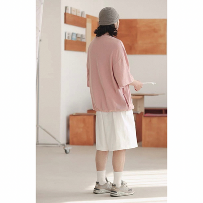 オーバーサイズ　ストレッチ　5分袖　Tシャツ　N1489