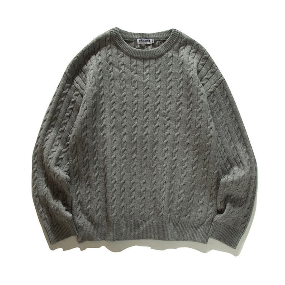 ケーブル　クルーネックニット　N904