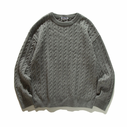 ケーブル　クルーネックニット　N904