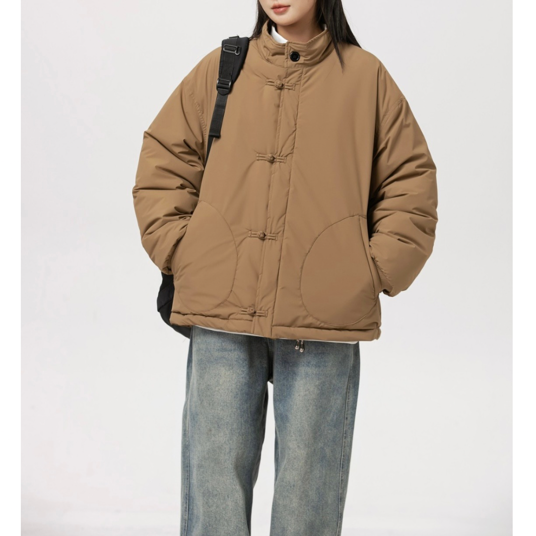 パテッド　チャイナボタン　スタンドカラージャケット　N981