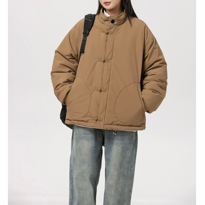 パテッド　チャイナボタン　スタンドカラージャケット　N981