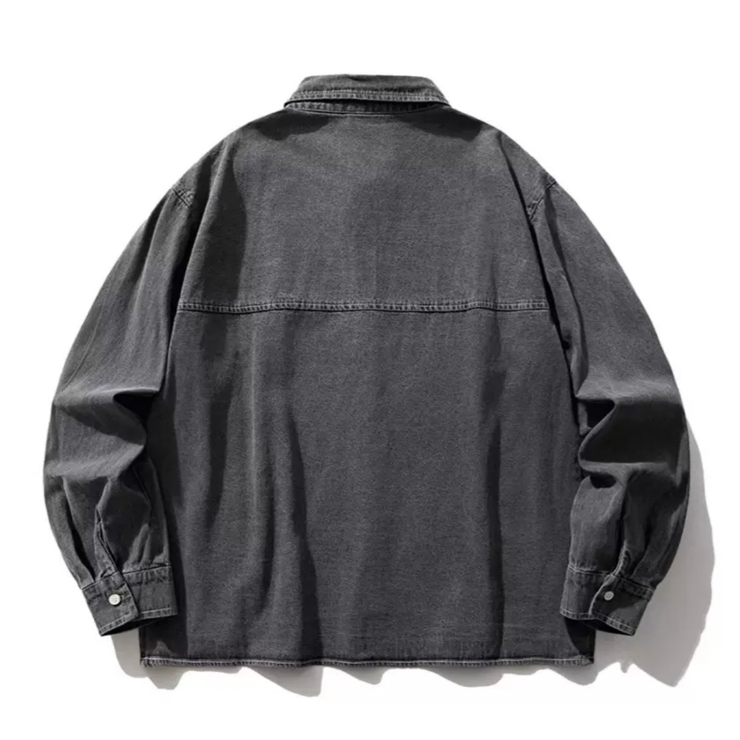 コットンポリ　センターライン　デニムシャツ　N1209