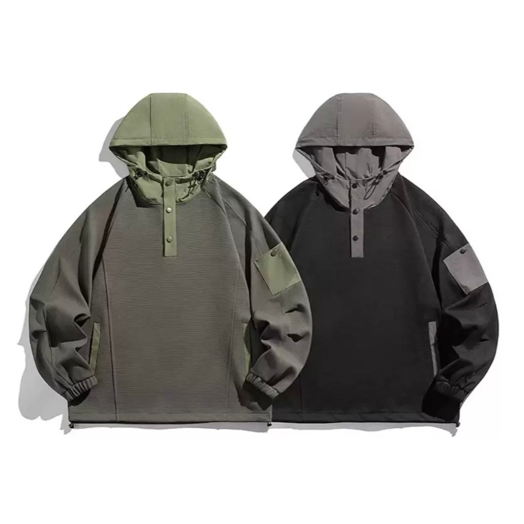 ストレッチ　コンビワッフル　長袖Tシャツ　N1218