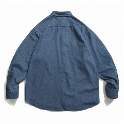 ウォッシュデニム　ワークシャツ　N989