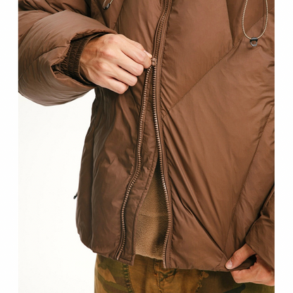 ホワイトダウン　ナイロン　フードジャケット　N955