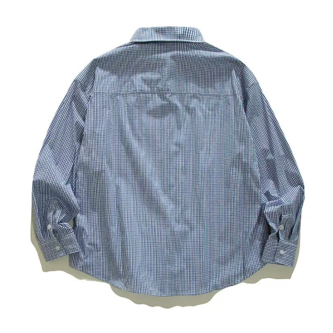 ストレッチコットンナイロン　マイクロチェック　レギュラーシャツ　N1259