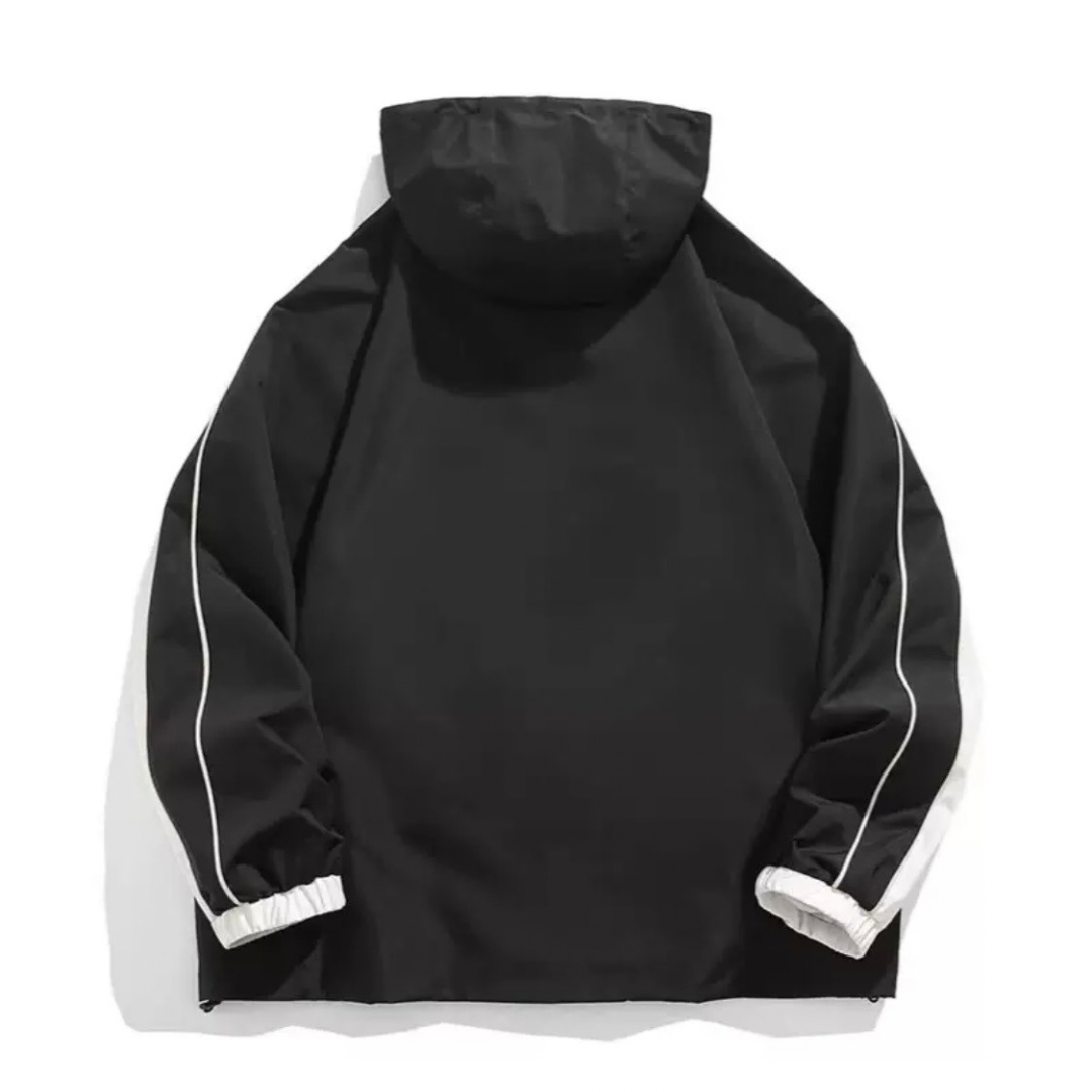 バイカラー　ポリエステル　フードジャケット　N1284