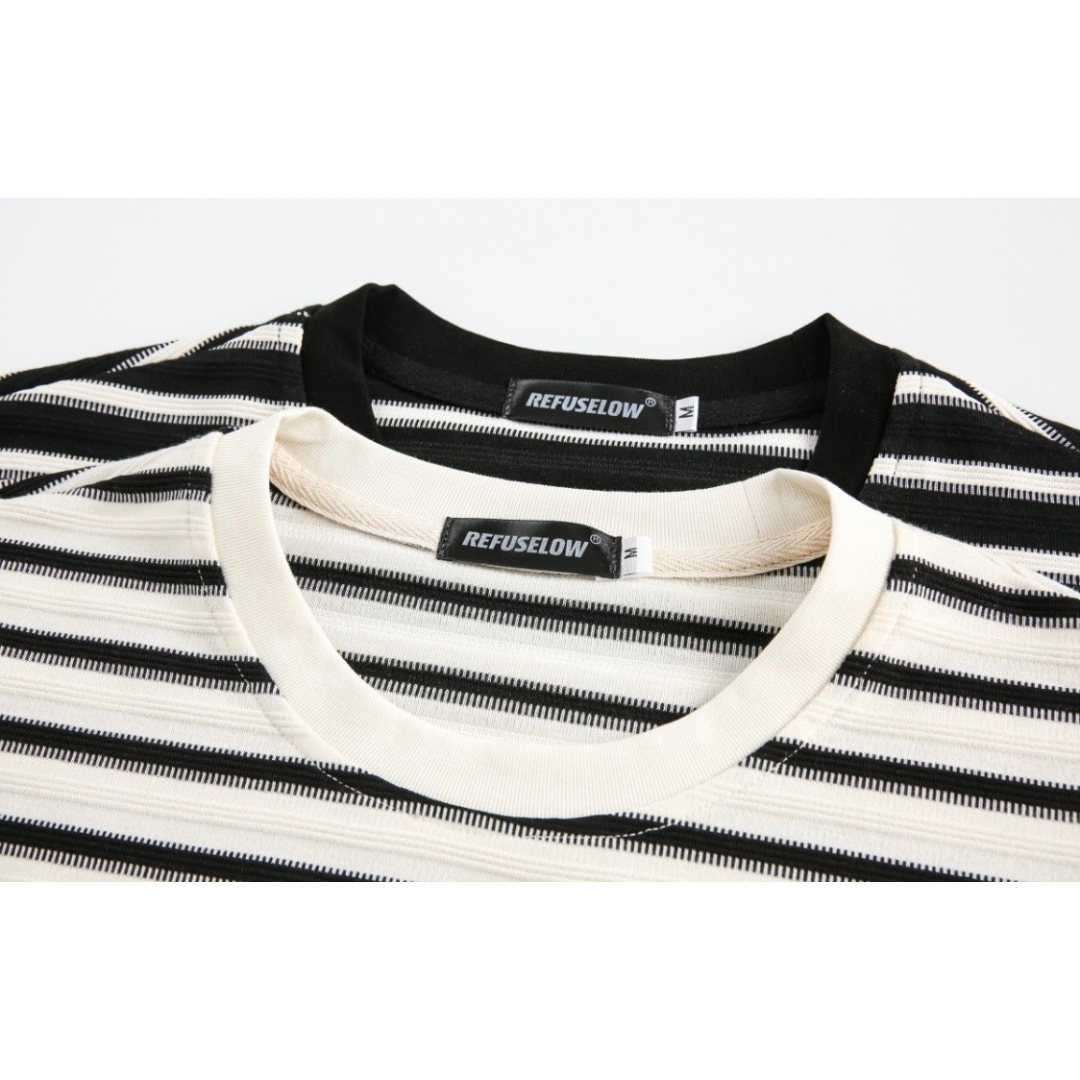 ジャガードボーダー　半袖Tシャツ　N1375