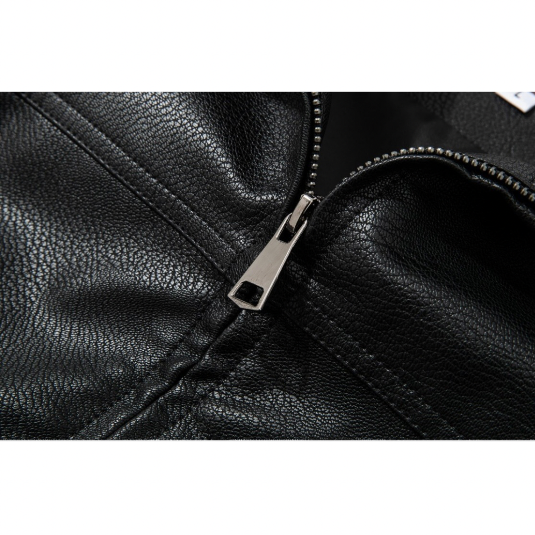 PUレザー　スタンドカラージャケット　N913