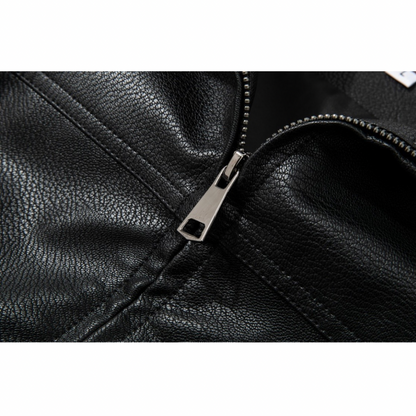 PUレザー　スタンドカラージャケット　N913