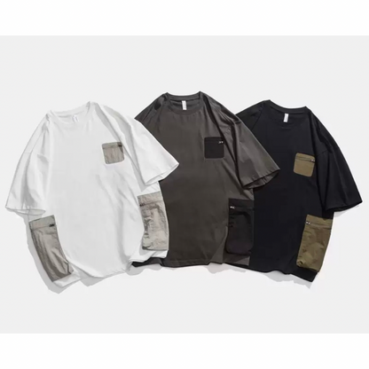 バイカラー　ポケット付き　Tシャツ　N1238