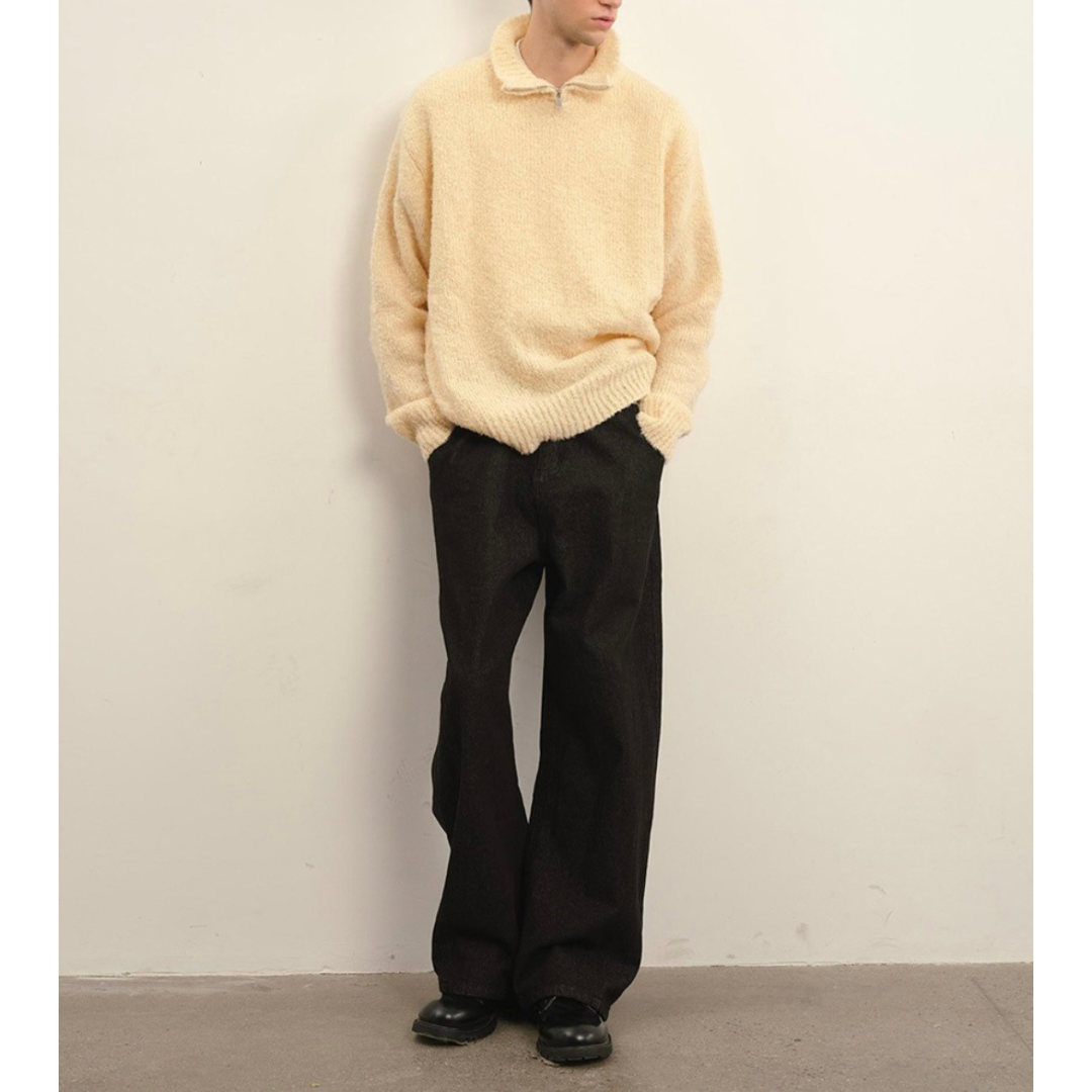 ブークレ　ハーフジップ　ニット　N931