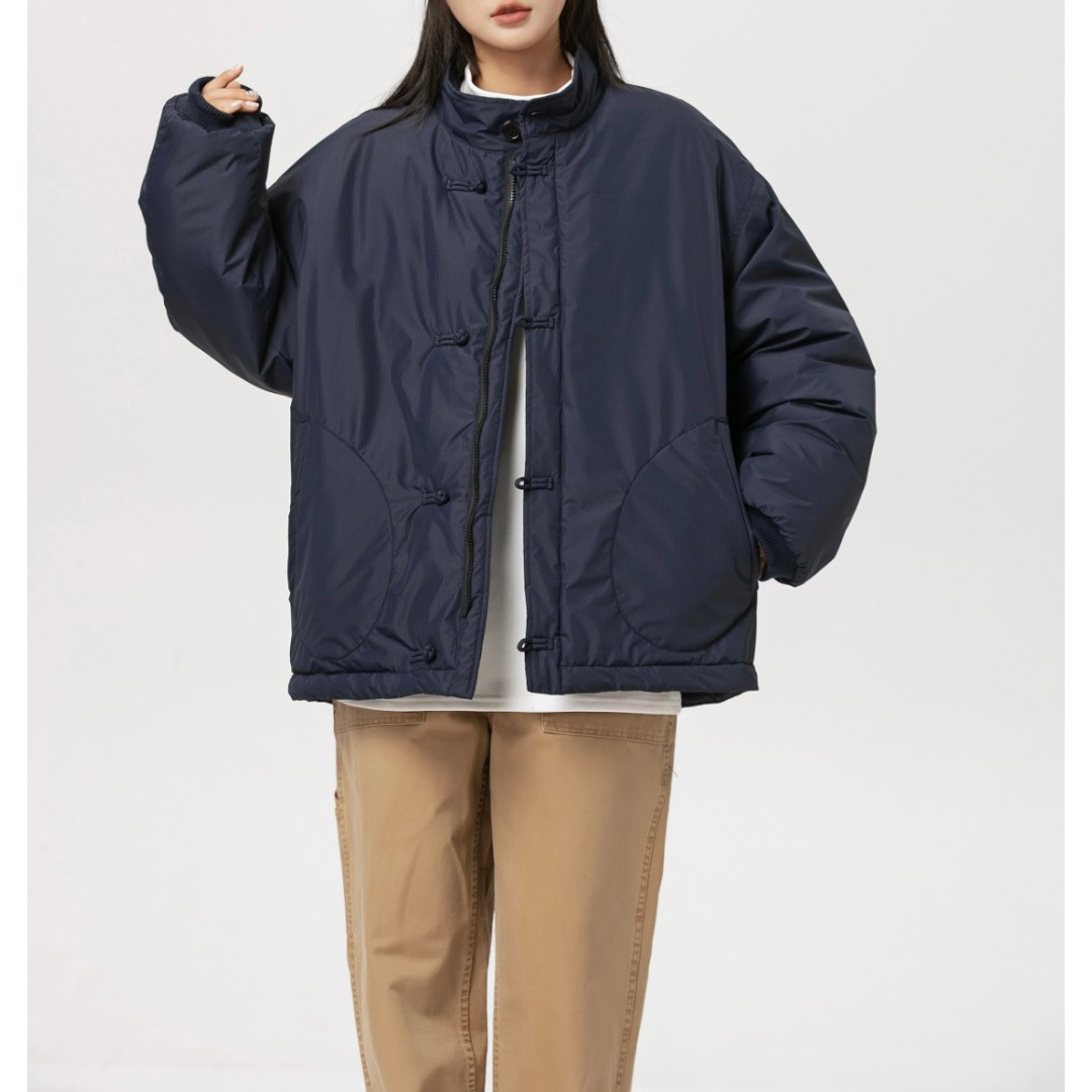 パテッド　チャイナボタン　スタンドカラージャケット　N981